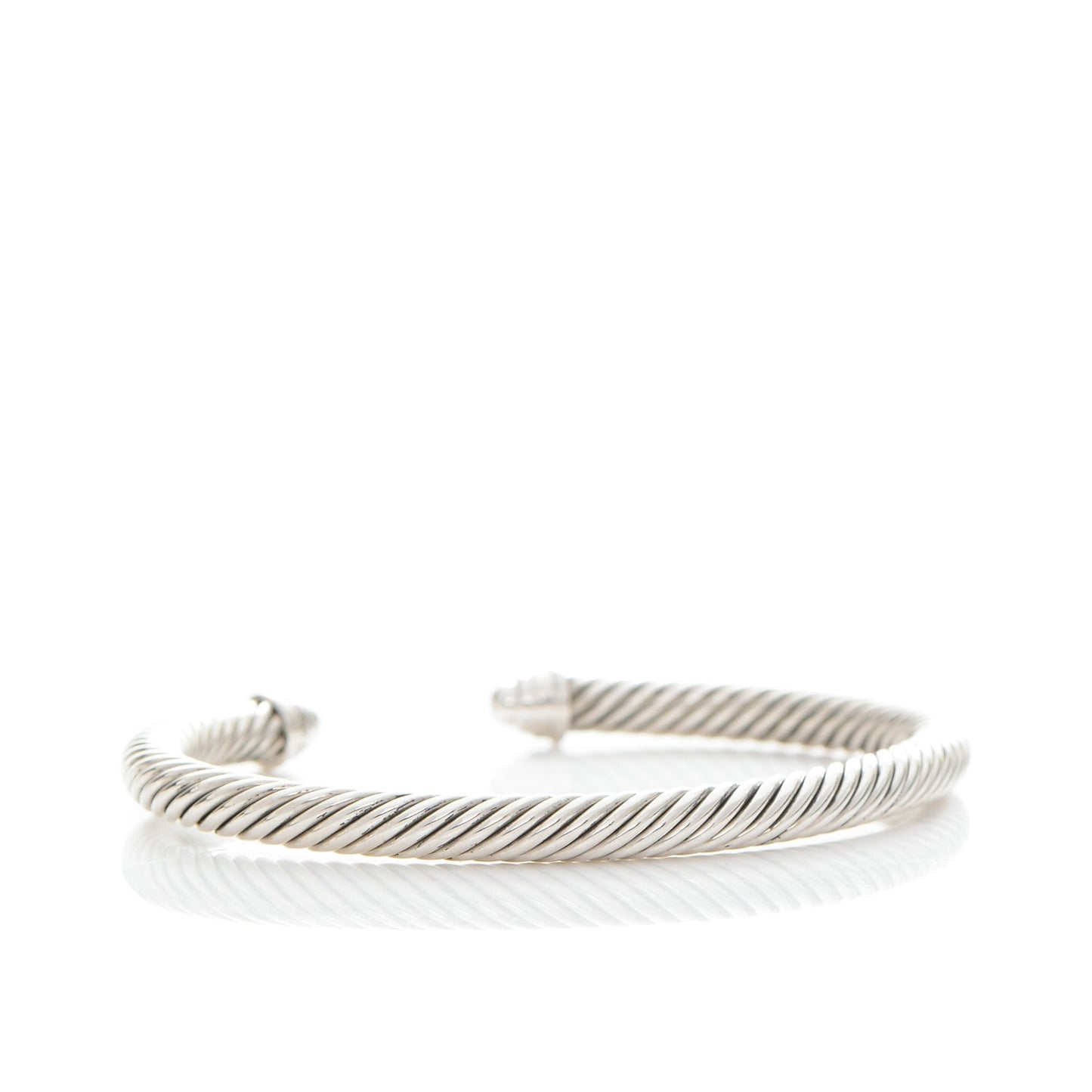 Sterling Silver Diamond 5mm Cable Classics Dome Bracelet