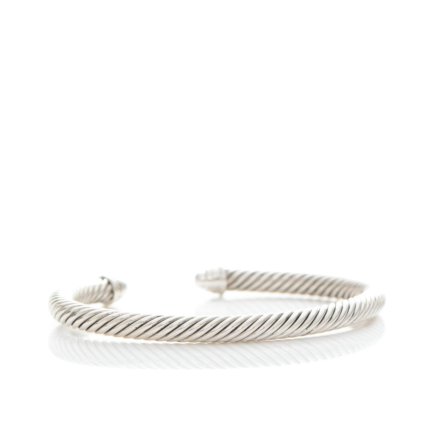 David Yurman Sterling Silver Diamond 5mm Cable Classics Dome Bracelet 3 of 4