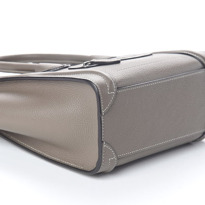 Celine Drummed Calfskin Nano Luggage Souris 8 of 9