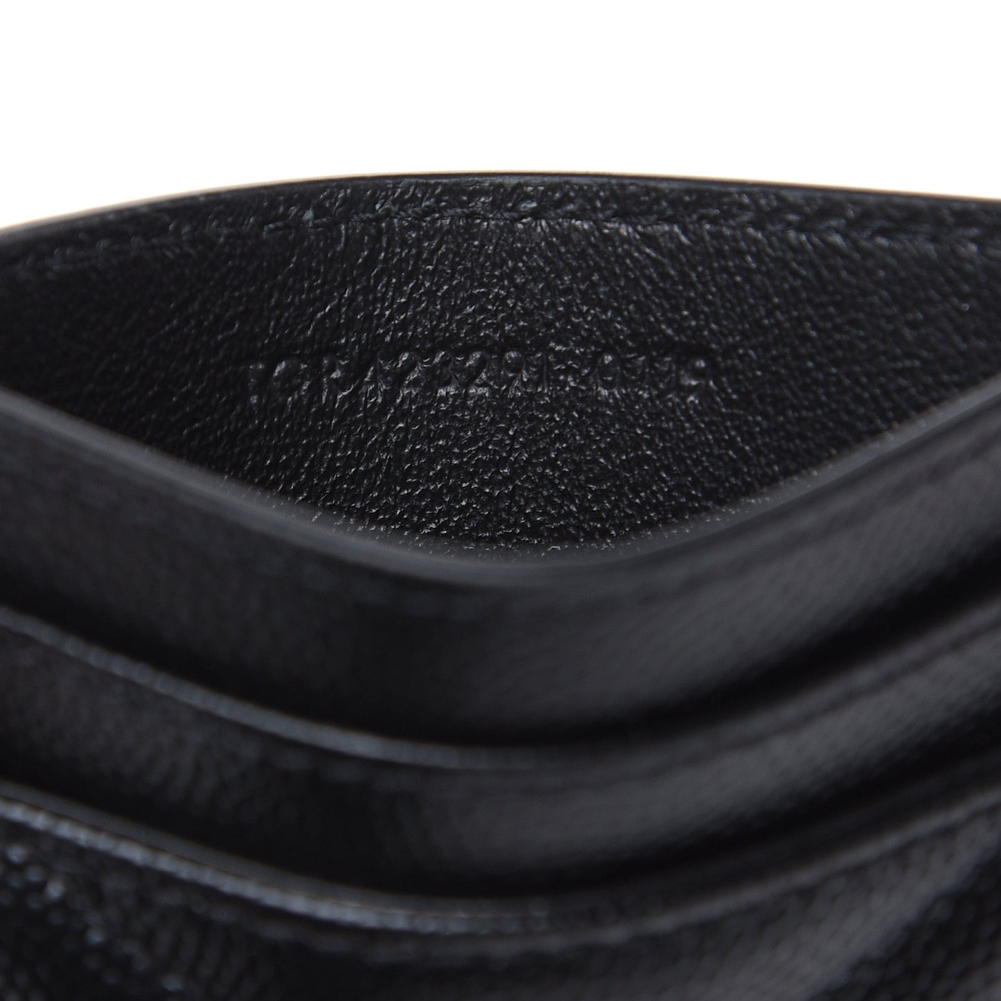 Grain De Poudre Matelasse Chevron Monogram Credit Card Case Black