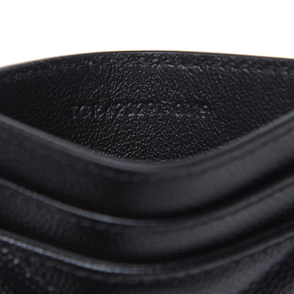 Saint Laurent Grain De Poudre Matelasse Chevron Monogram Credit Card Case Black 7 of 7