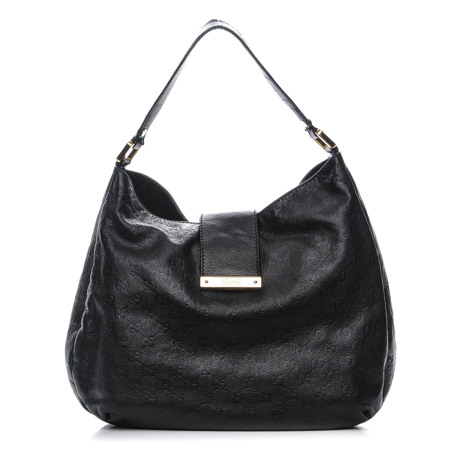 Gucci Guccissima Large New Ladies Web Hobo Black 1 of 8