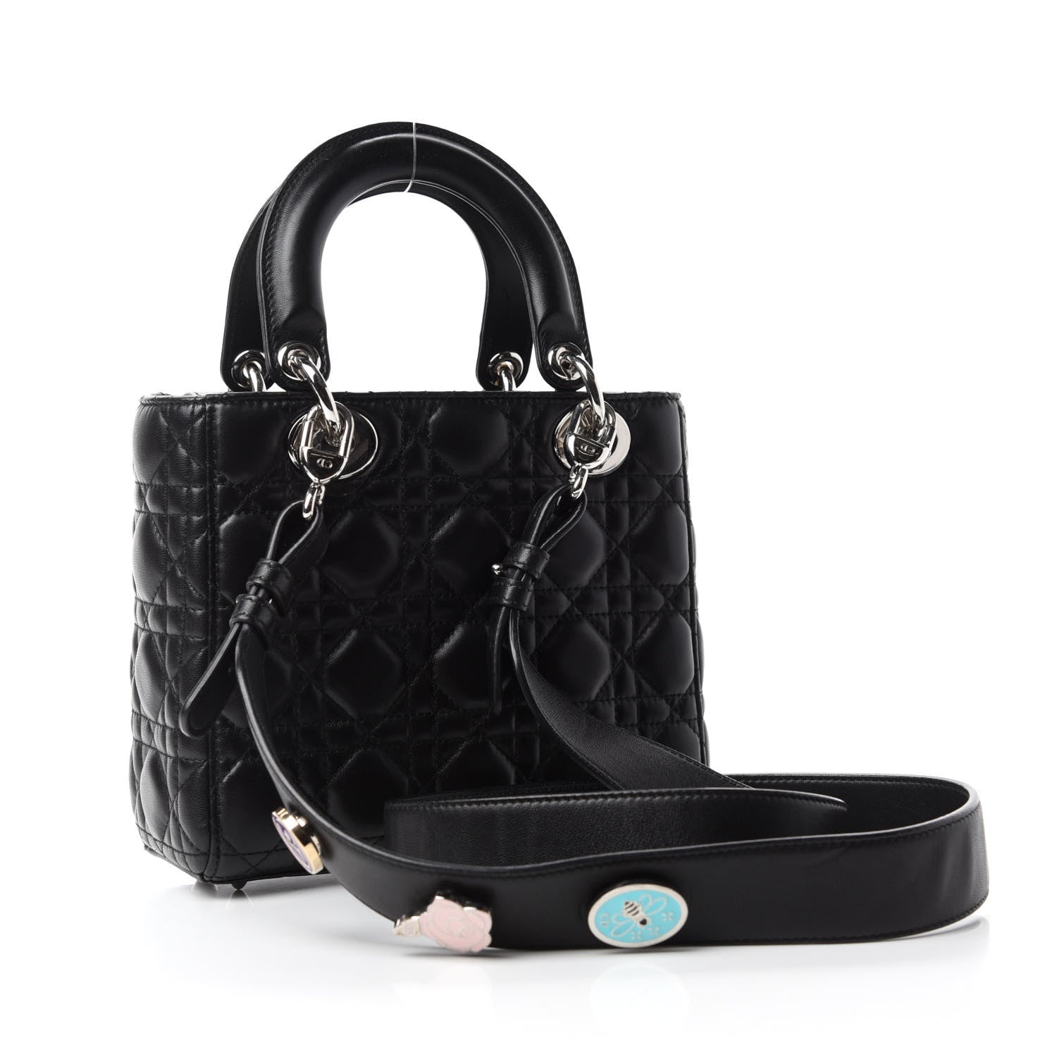 Christian Dior Lambskin Cannage Small Lucky Badges My Lady Dior Black 3 of 11