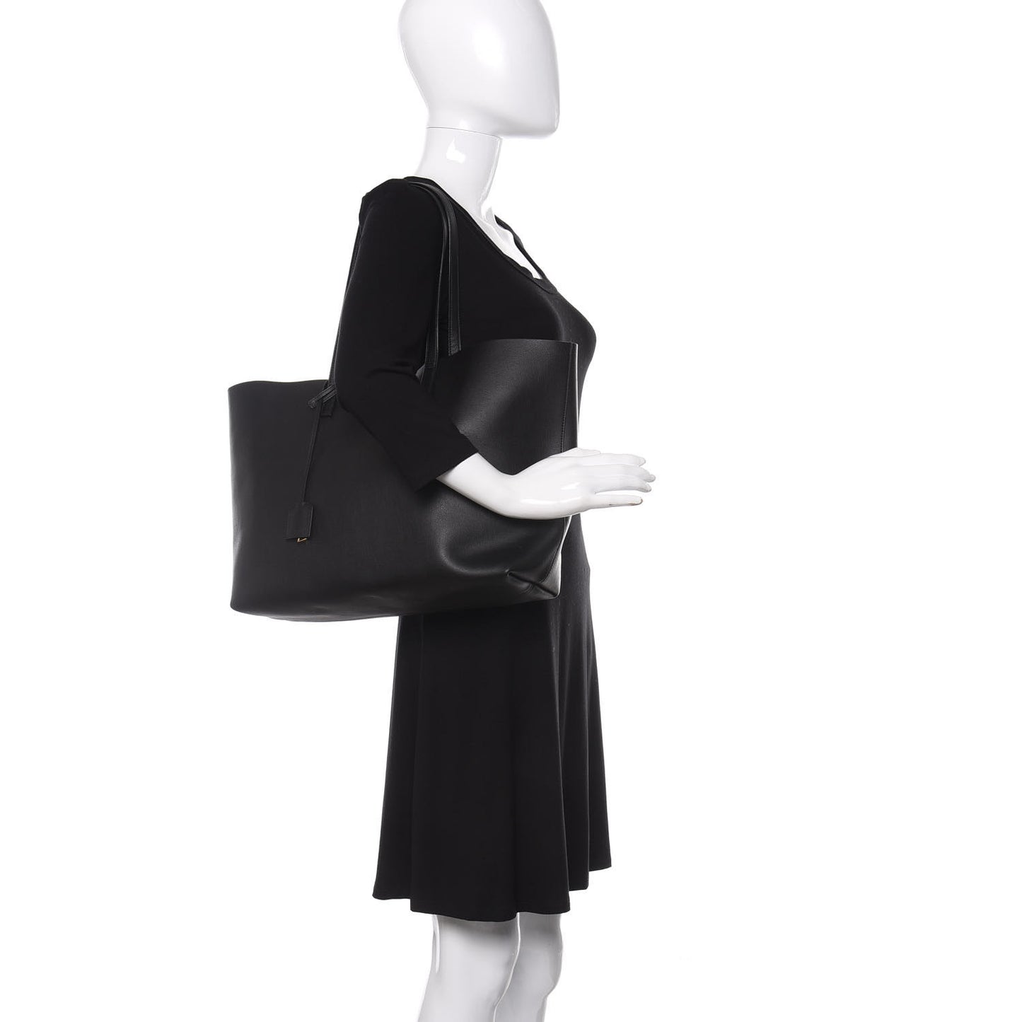 Calfskin Large Shopping Tote Black