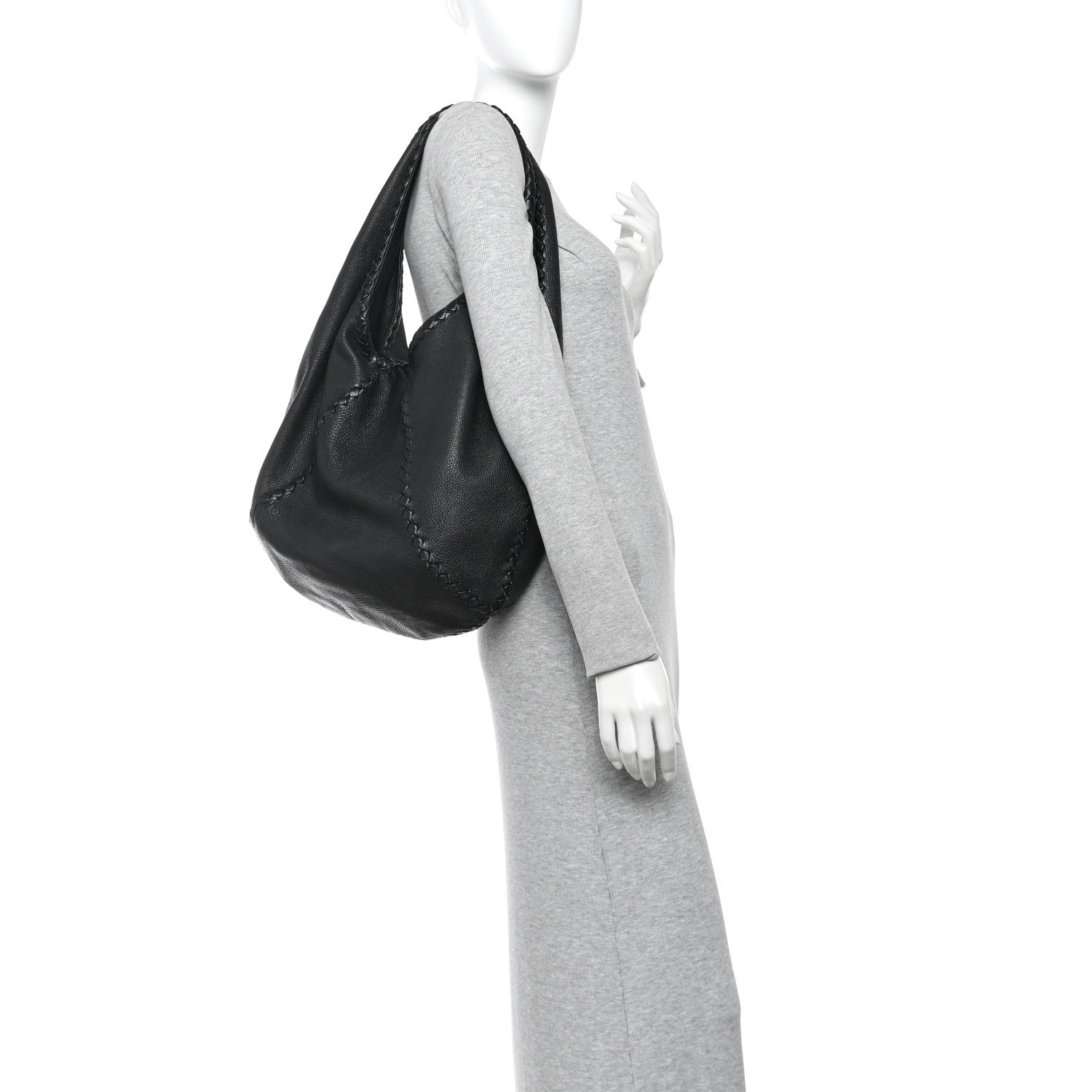 Bottega Veneta Cervo Deerskin Large Hobo Black 2 of 12