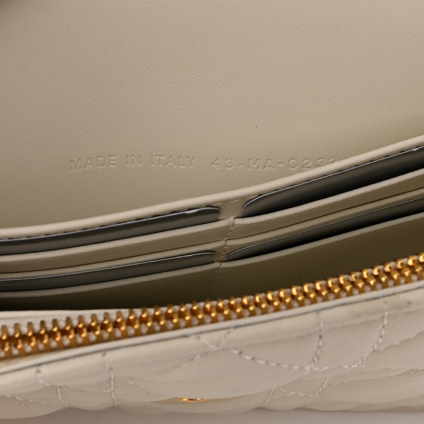 Supple Calfskin Caro Pouch with Chain Latte