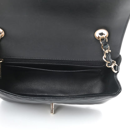 Chanel Lambskin Chevron Quilted Mini Rectangular Flap Black 5 of 14
