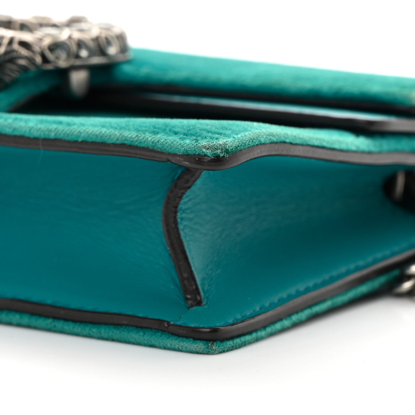 Velvet Super Mini Dionysus Shoulder Bag Pavone Cyan