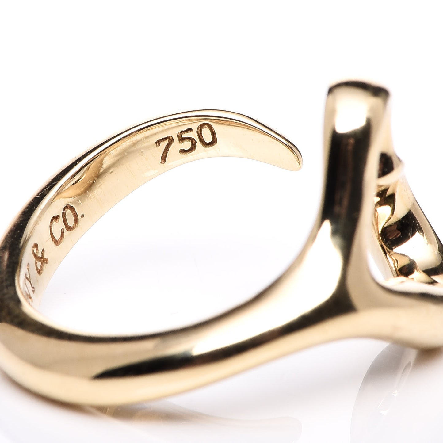 18K Yellow Gold Small Elsa Peretti Open Heart Ring 51 5.75