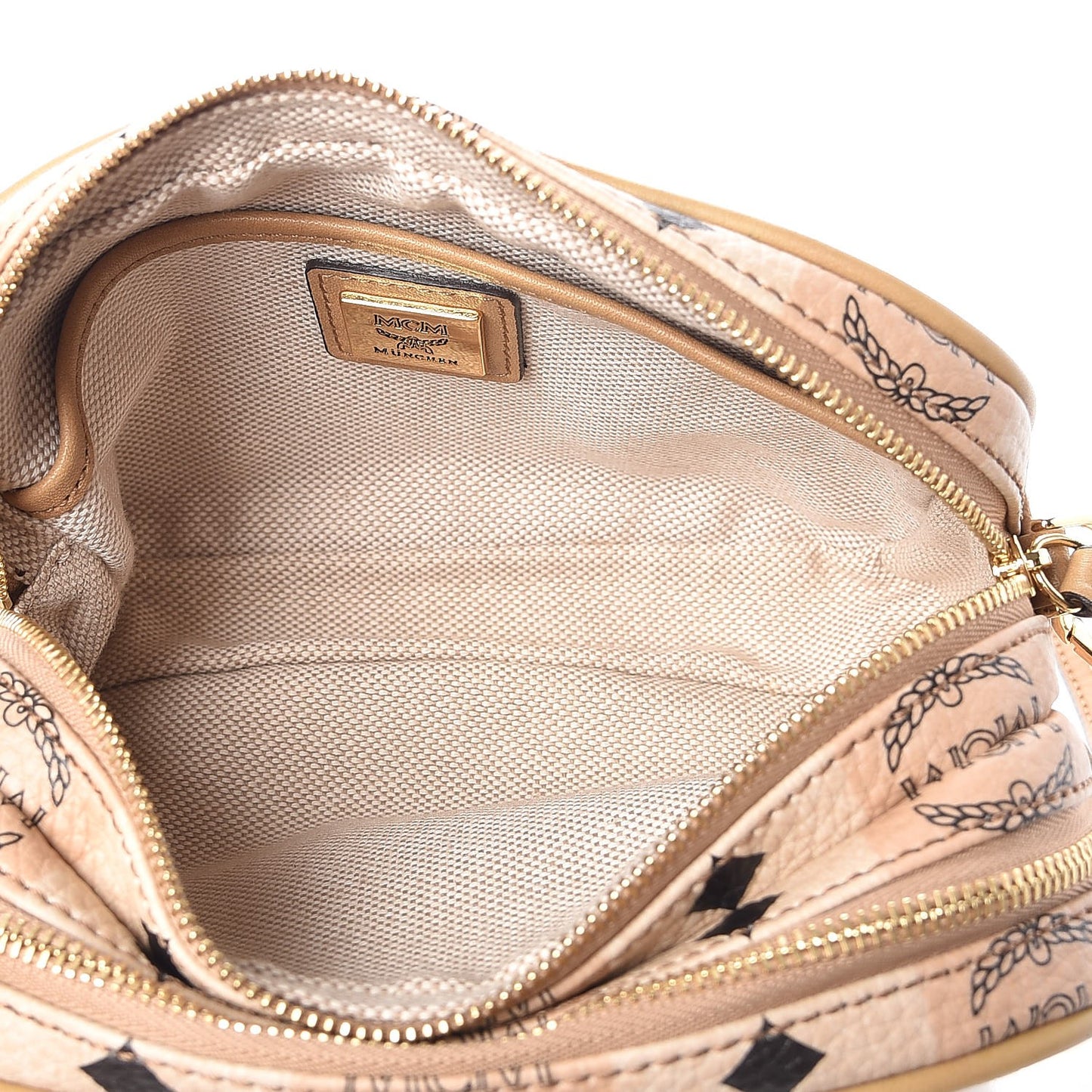 Striped Visetos Mini Crossbody Bag Beige
