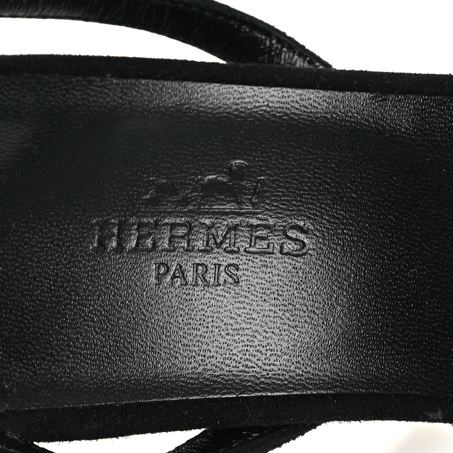 Hermes Metallic Suede Goatskin Luz 105 Sandals 40 Black Gris Argente 9 of 13