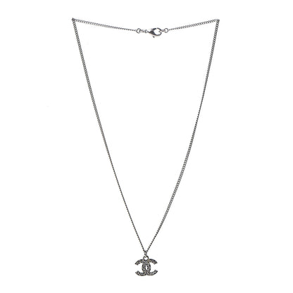 Chanel Crystal Timeless CC Necklace Silver 3 of 6
