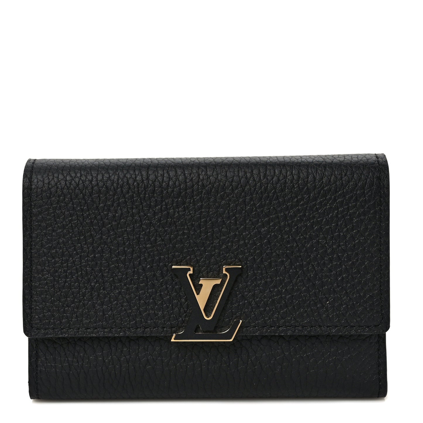 Taurillon Capucines Compact Wallet Black