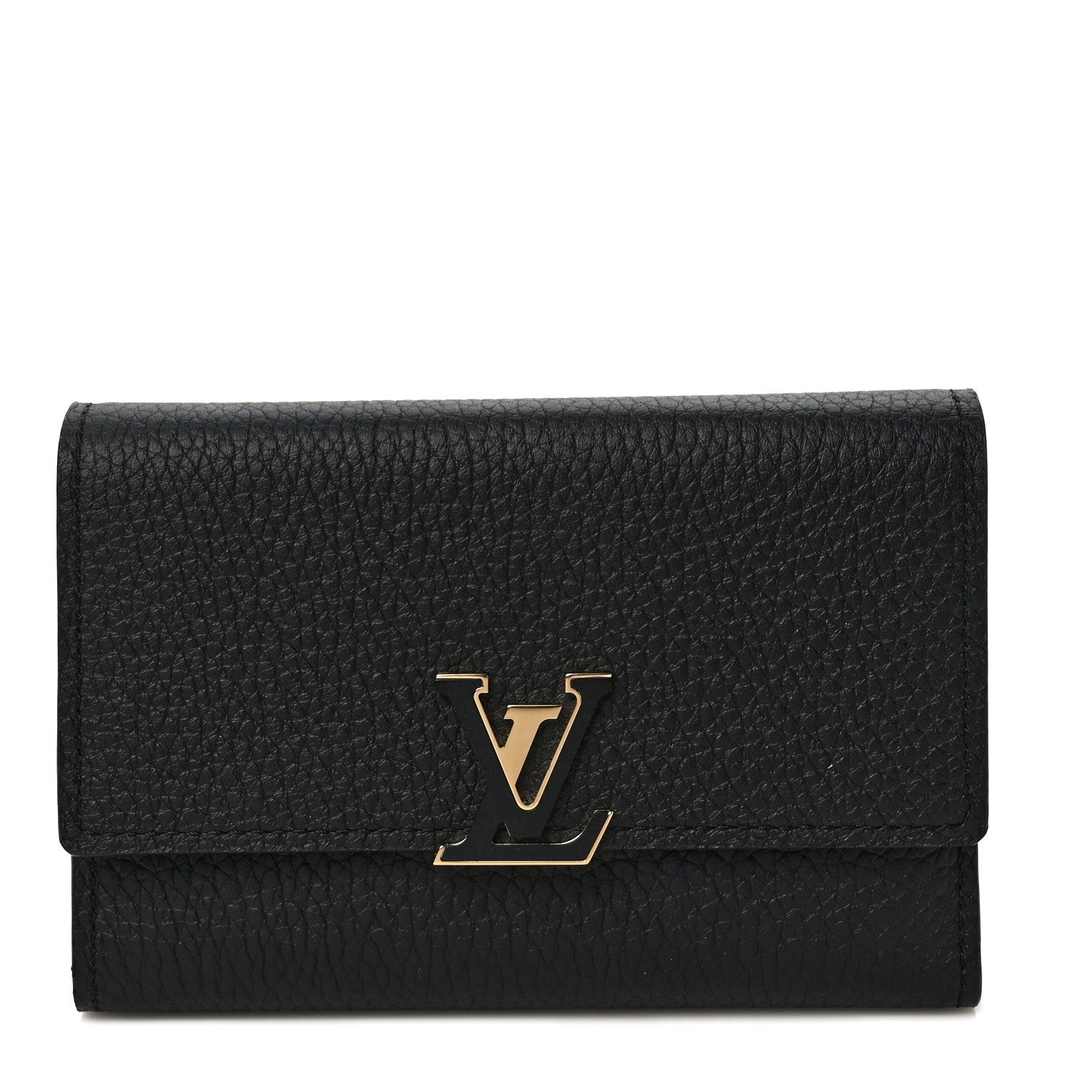 Louis Vuitton Taurillon Capucines Compact Wallet Black 1 of 7
