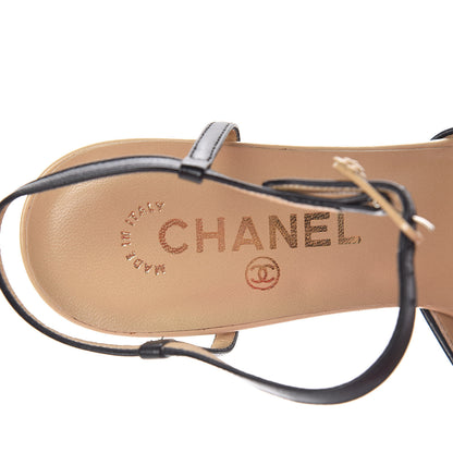 Chanel Lambskin Camellia Sandals 37 Beige 8 of 15