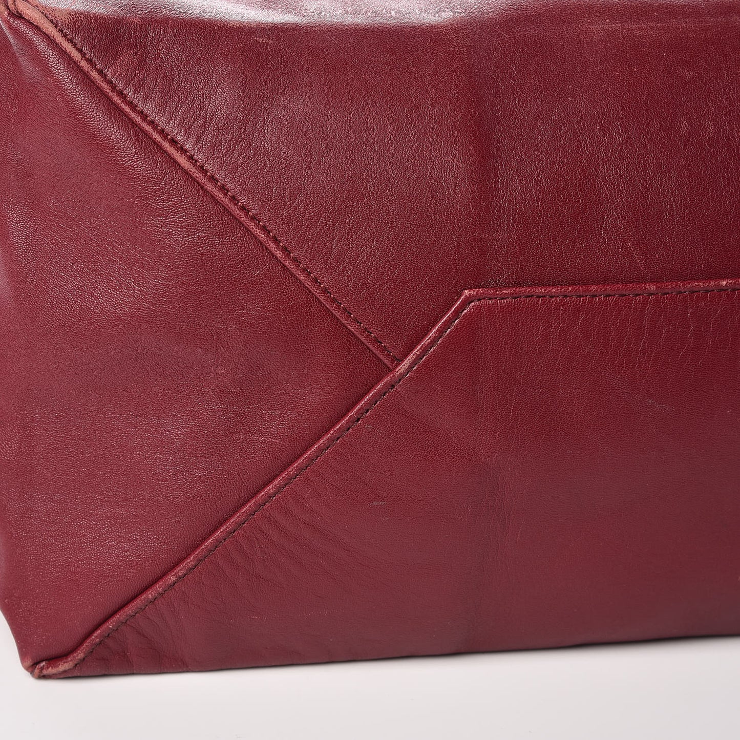 Lambskin Horizontal Bi-Color Cabas Peach Rust