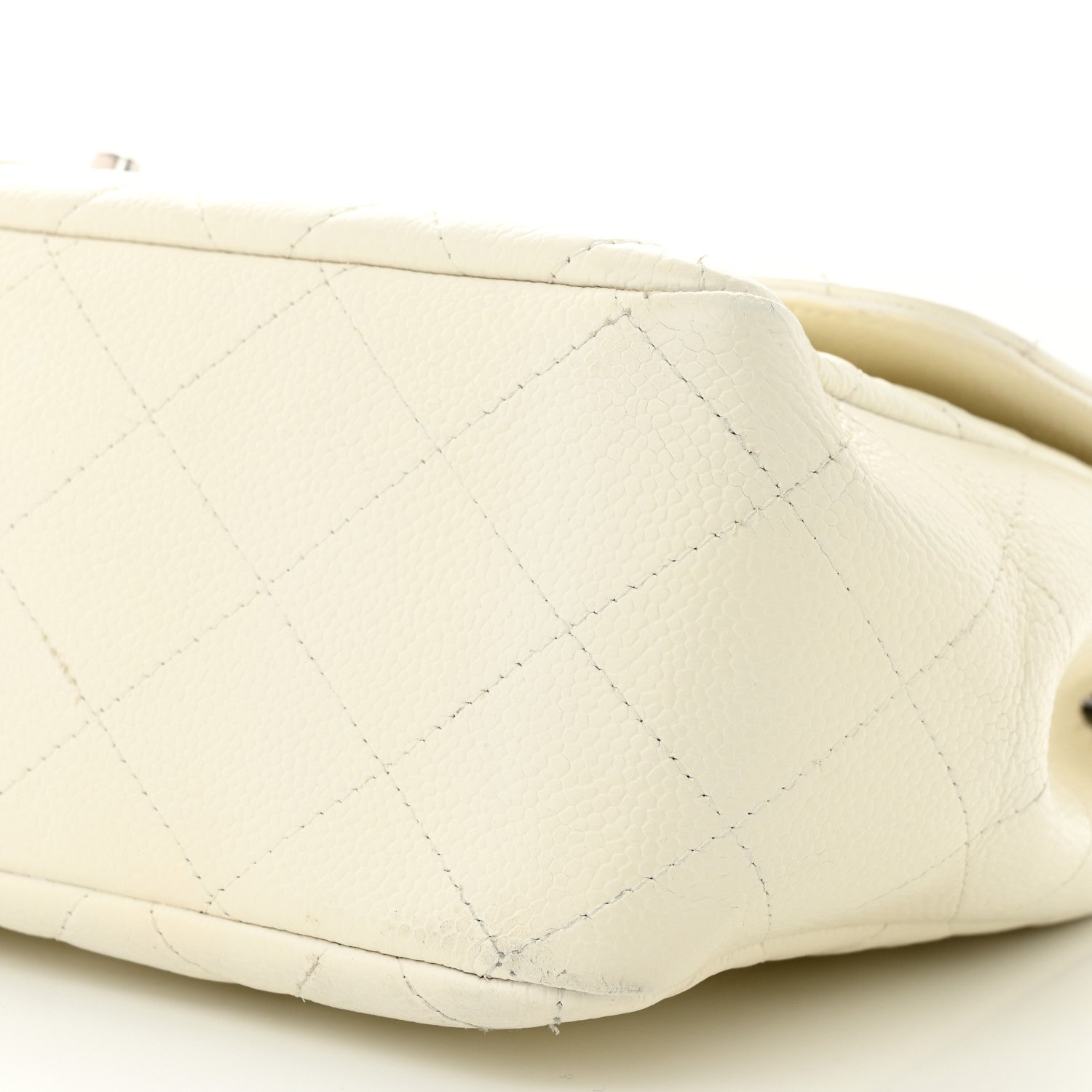 Chanel Caviar Quilted Jumbo Single Flap White 10 of 15