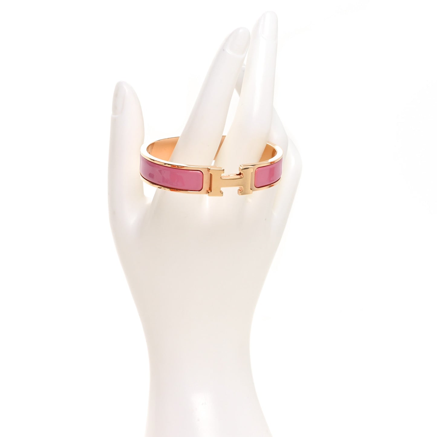Enamel Narrow Clic Clac H Bracelet PM Rose Patch