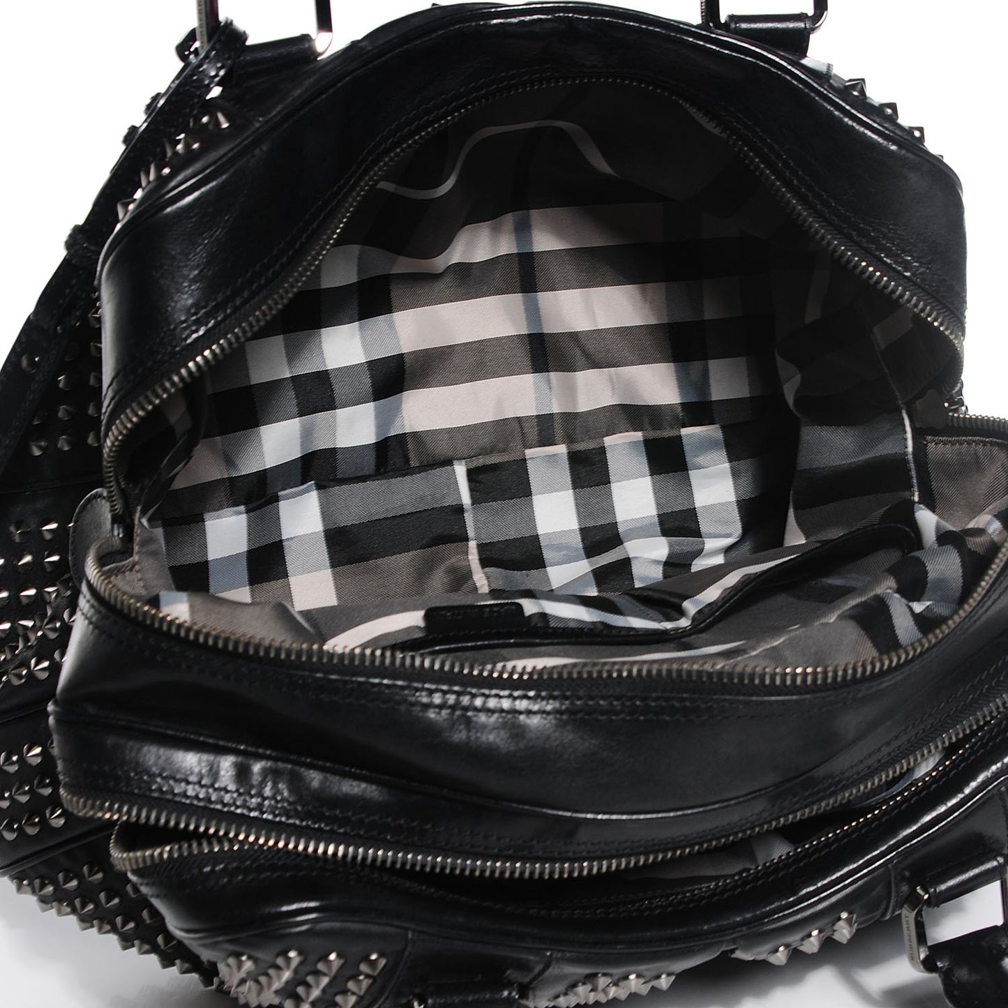 Prorsum Calfskin Studded Knight Satchel Black
