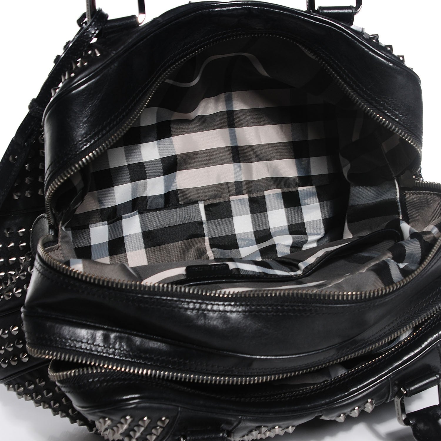 Burberry Prorsum Calfskin Studded Knight Satchel Black 5 of 10