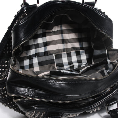 Burberry Prorsum Calfskin Studded Knight Satchel Black 5 of 10