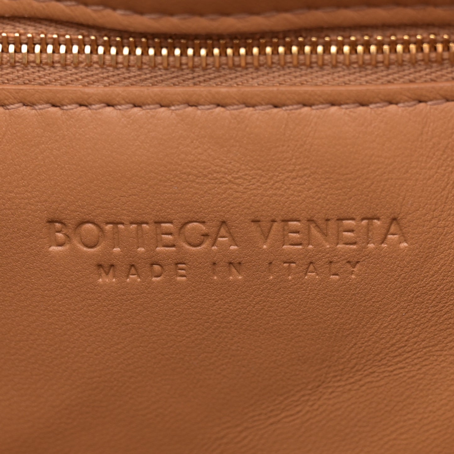 Nappa Maxi Intreccio Padded Cassette Crossbody Bag Caramel