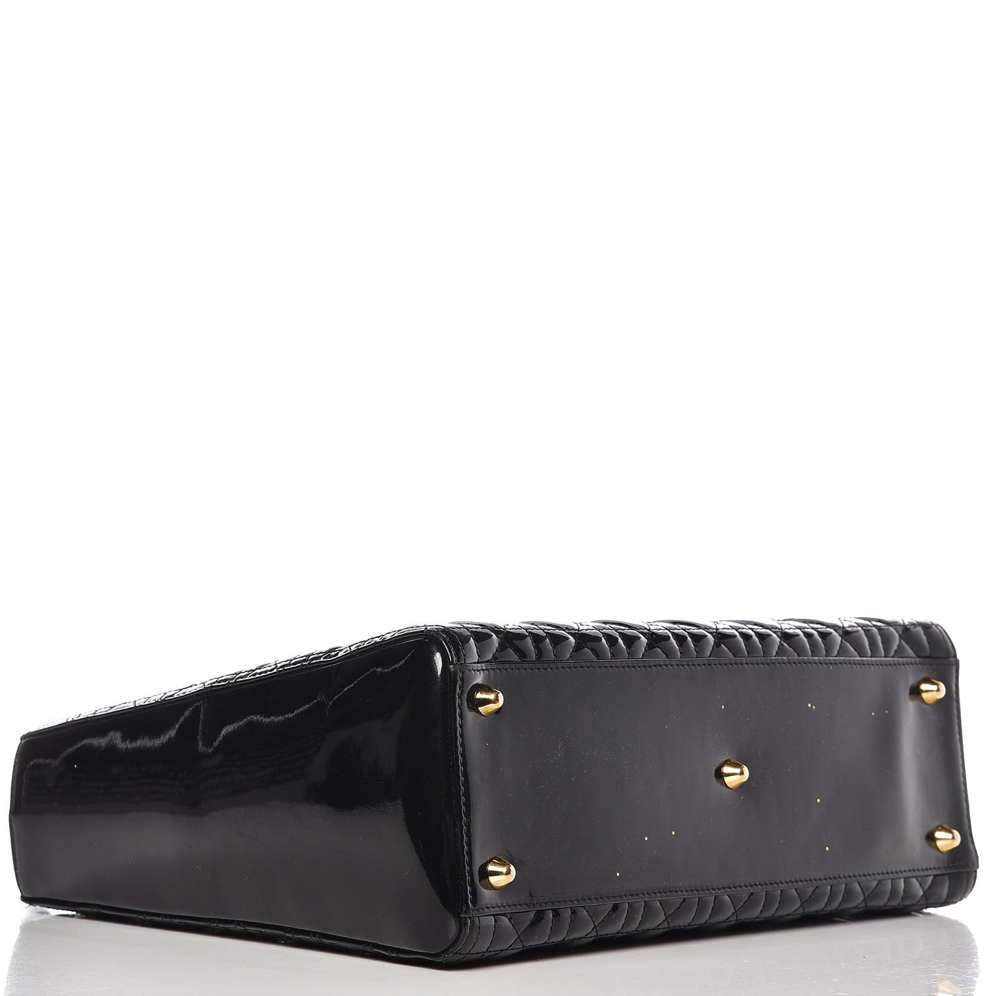 Patent Cannage Large Lady Dior Black