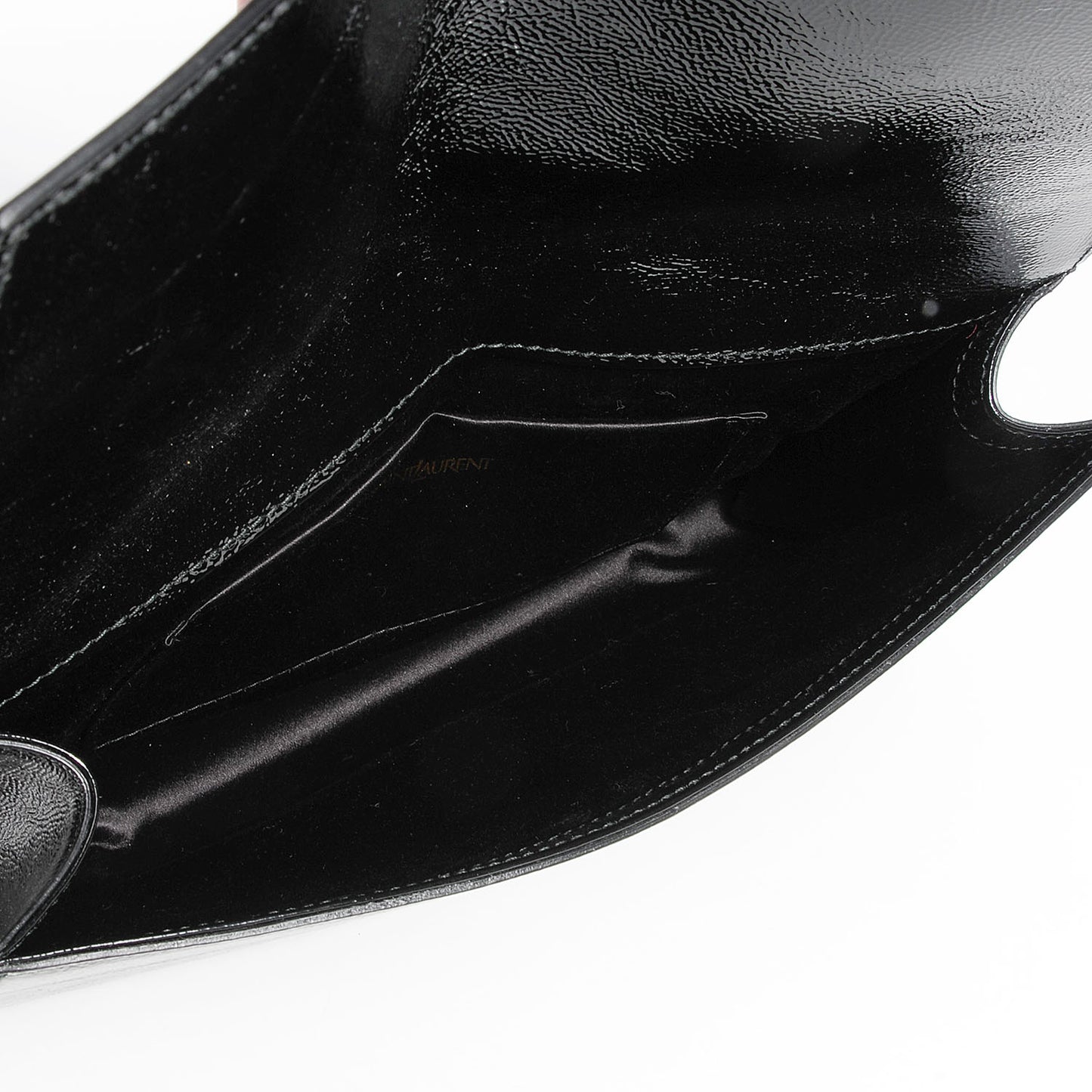 Textured Patent Monogram Large Belle De Jour Clutch Black