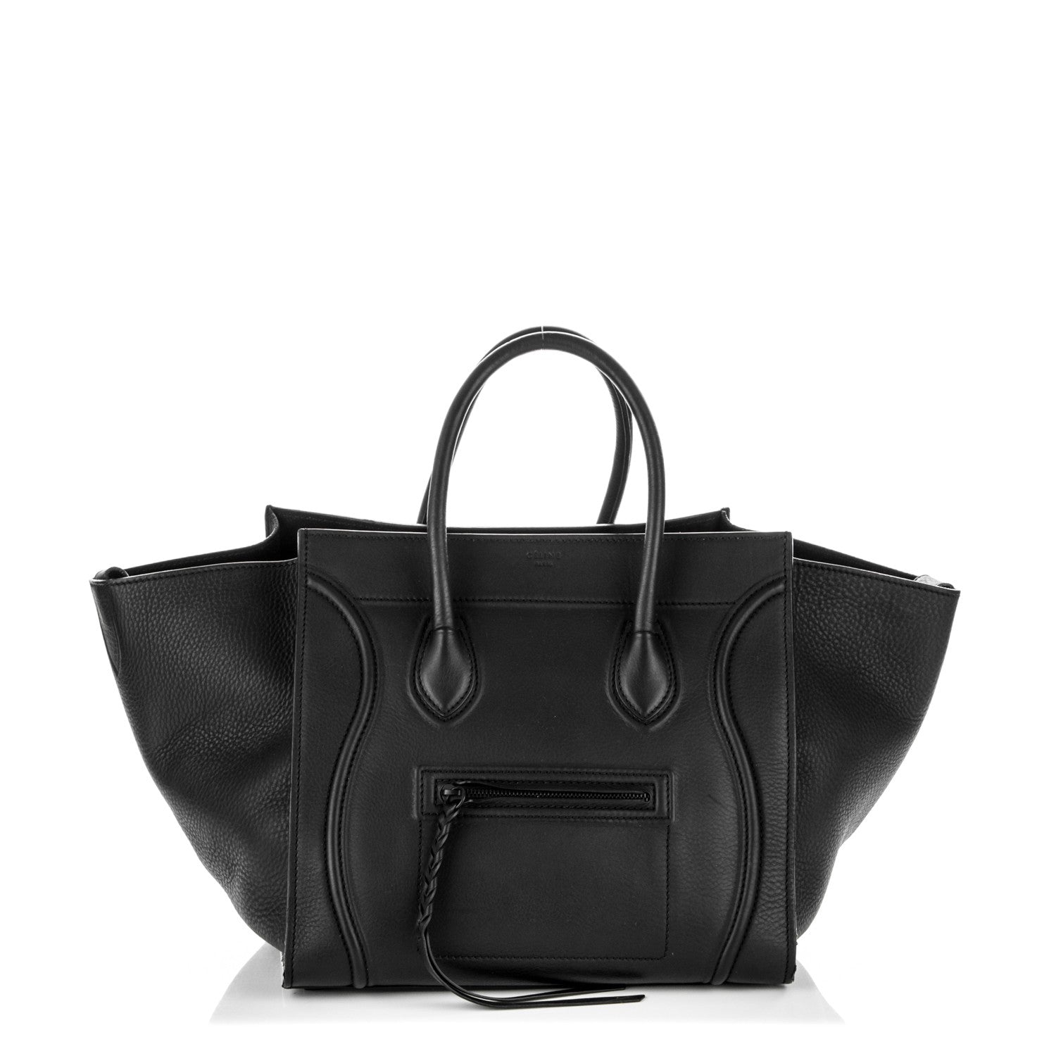 Celine Grained Calfskin Medium Phantom Luggage Black 1 of 7