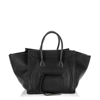 Celine Grained Calfskin Medium Phantom Luggage Black 1 of 7