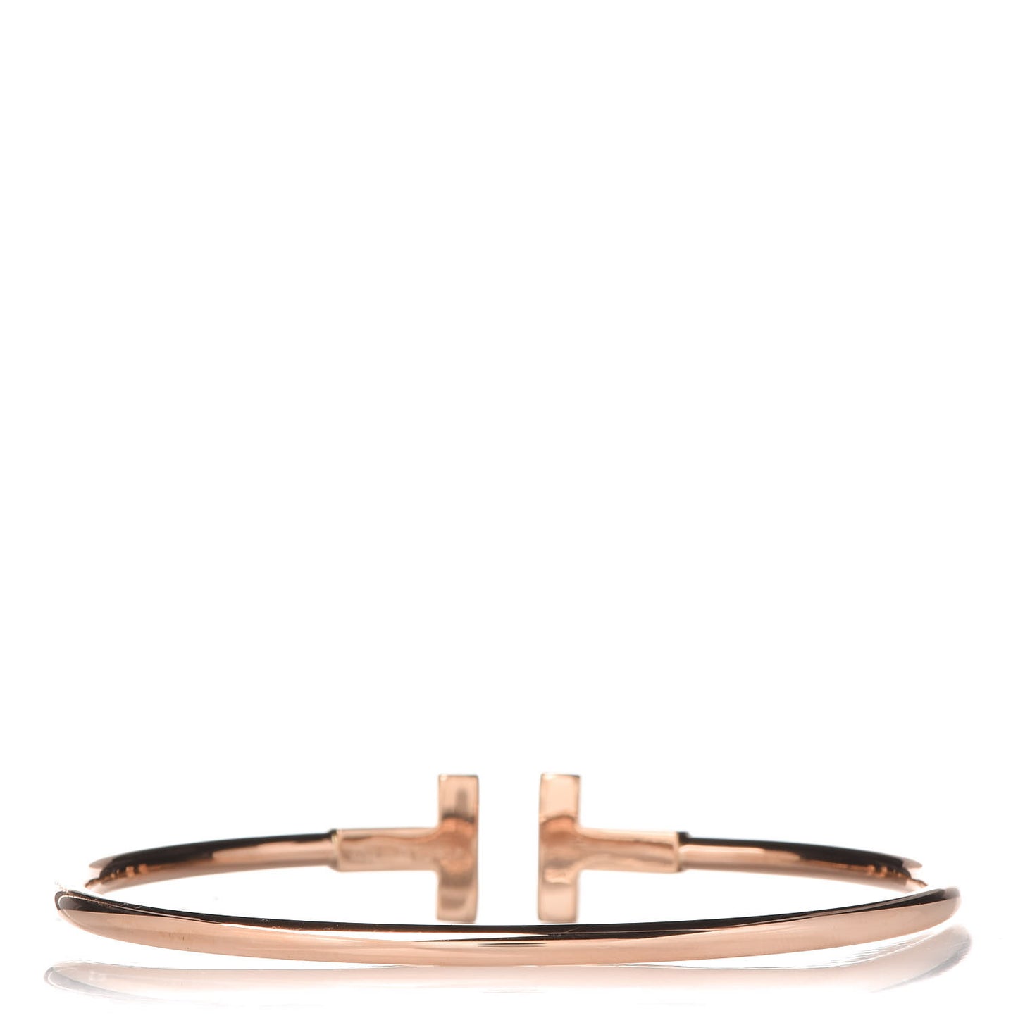 18K Rose Gold Diamond T Wire Bracelet