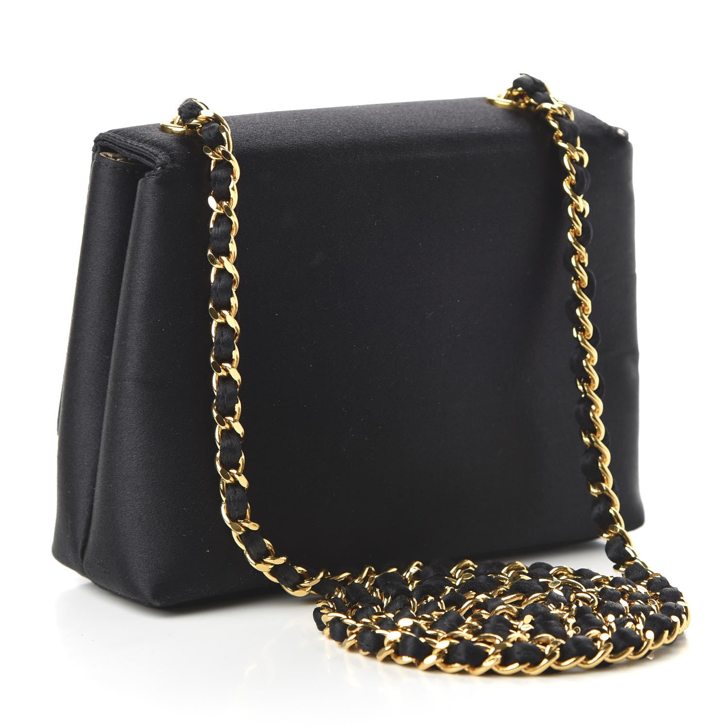 Chanel Satin Camellia Flap Black 4 of 12