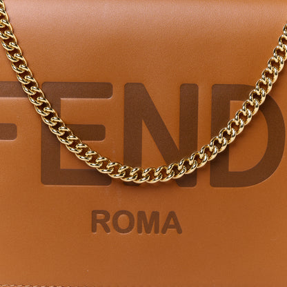 Fendi Vitello King Tamponato Logo Embossed Medium Wallet On Chain Cuoio 9 of 11