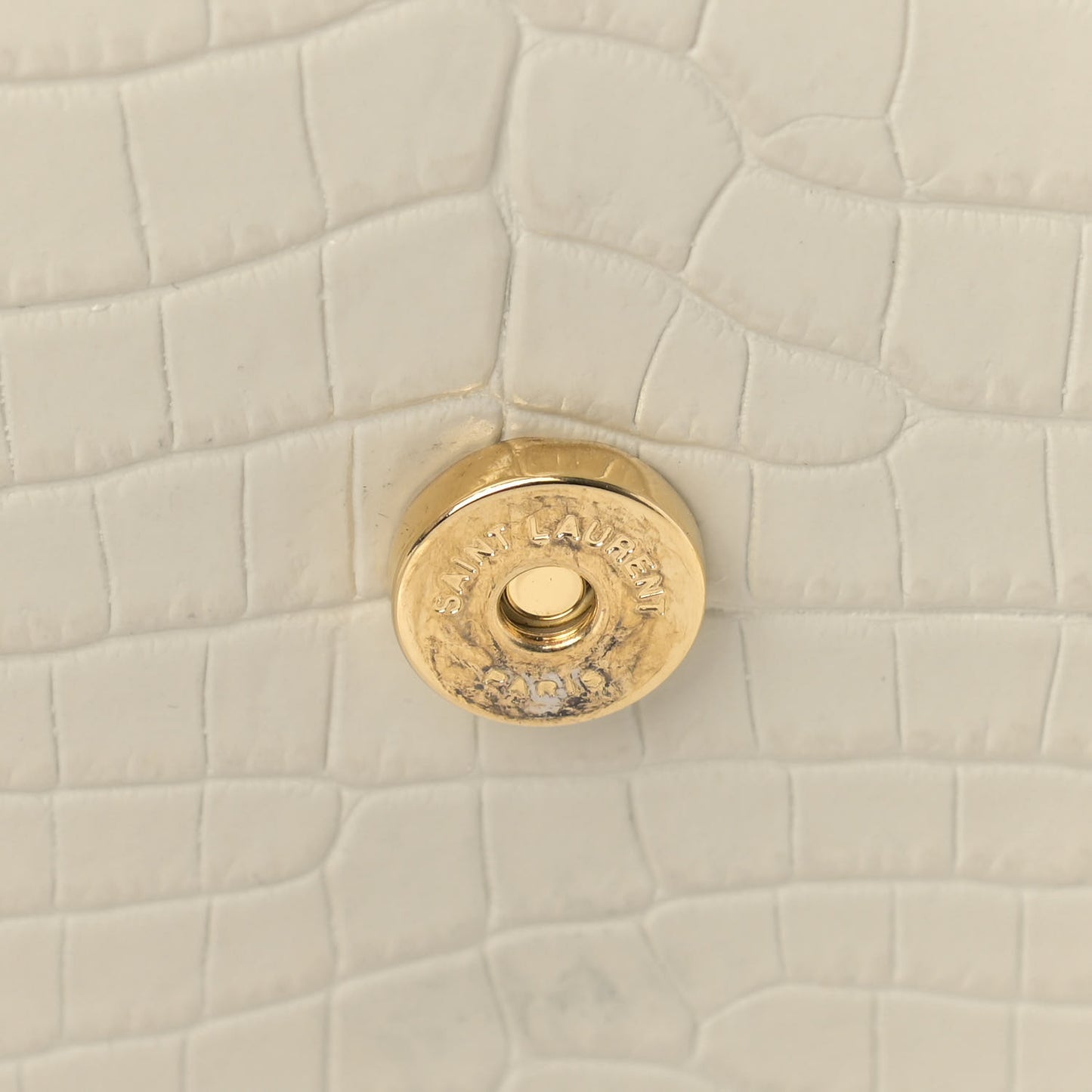 Calfskin Crocodile Embossed Medium Monogram Sunset Blanc Vintage