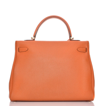 Hermes Togo Kelly Retourne 35 Orange 5 of 34