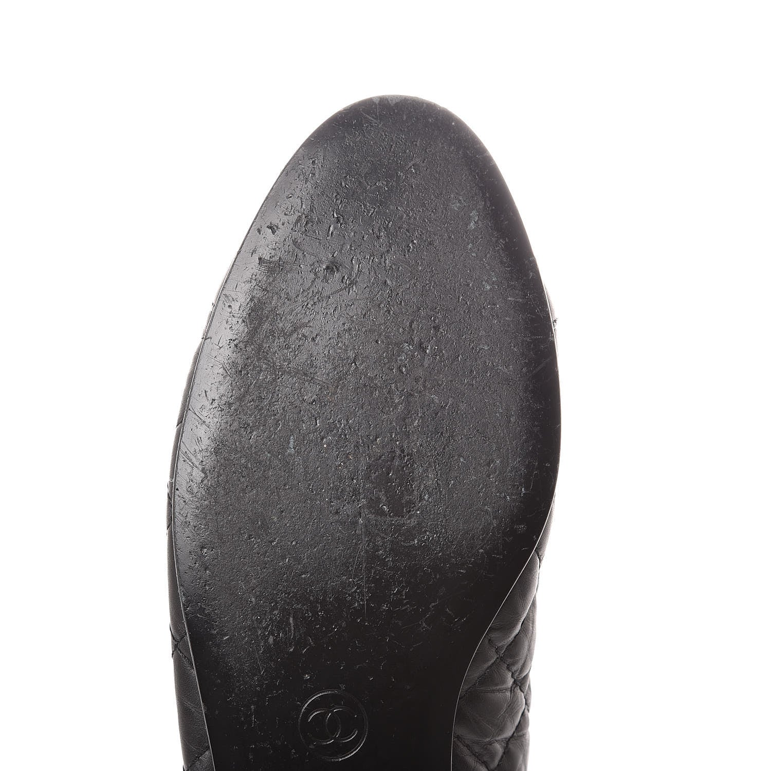 Chanel Aged Calfskin Quilted CC Cap Toe Ballerina Flats 39.5 Black 13 of 15