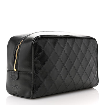 Chanel Lambskin Diamond Stitch Cosmetic Case Black 3 of 9