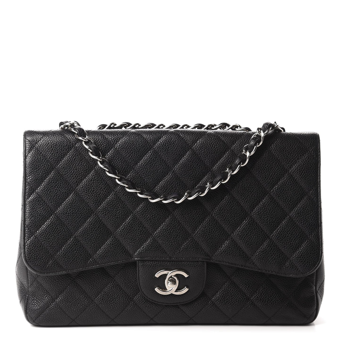 Caviar Quilted Jumbo Single Flap Black