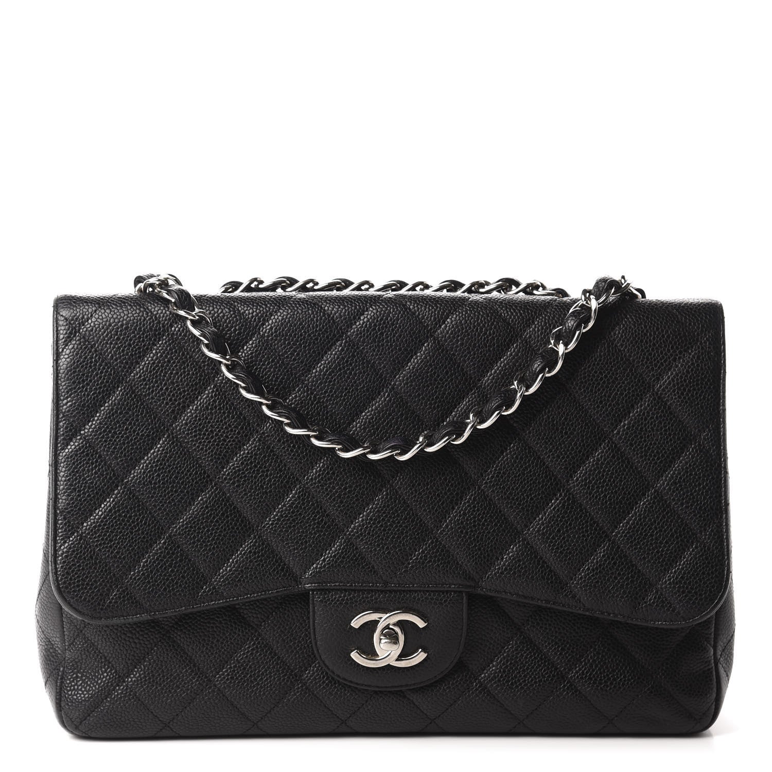 Chanel Caviar Quilted Jumbo Single Flap Black 1 of 13