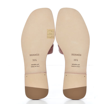 Hermes Ostrich Oran Sandals 36.5 Terre Cuite 5 of 9