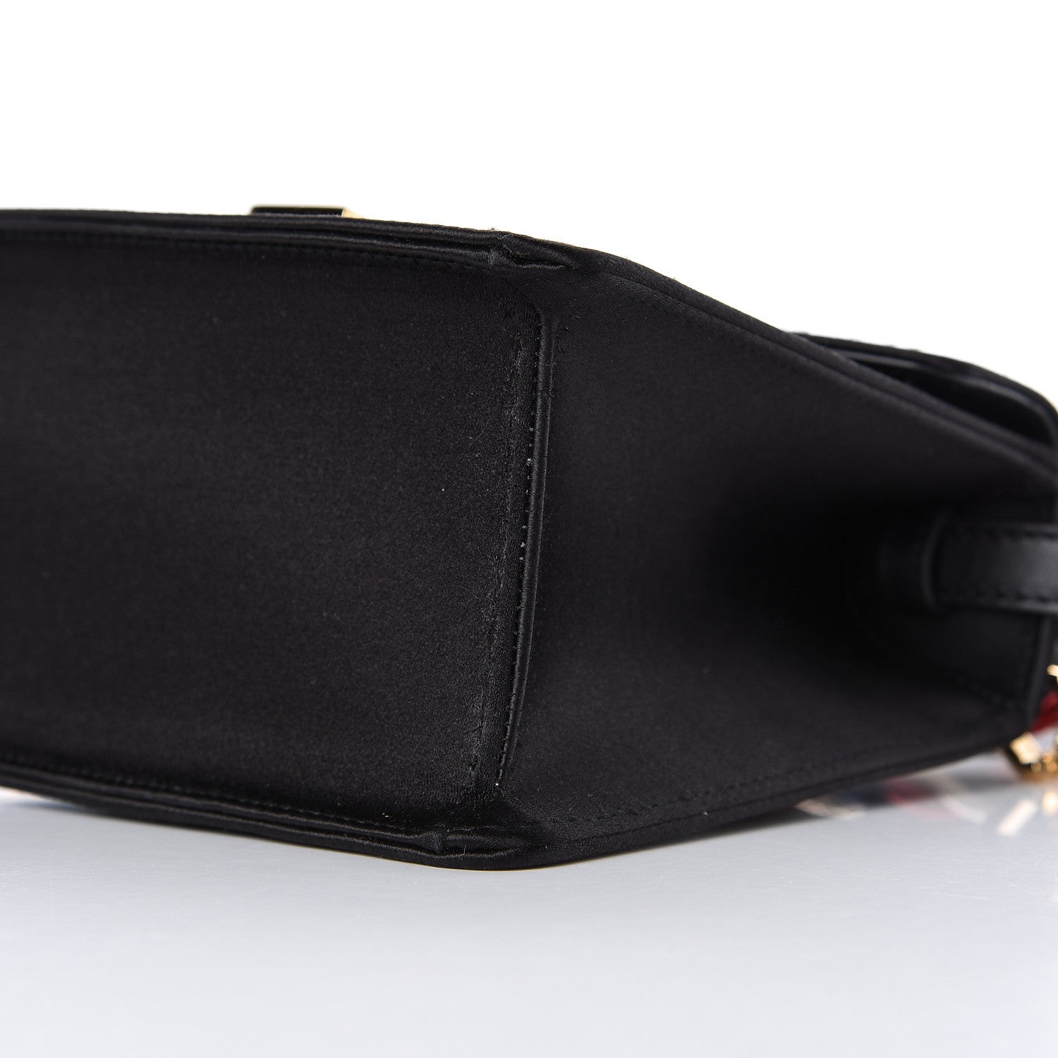 Gucci Satin Crystal Mini Sylvie Top Handle Bag Black 9 of 11