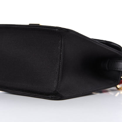 Gucci Satin Crystal Mini Sylvie Top Handle Bag Black 9 of 11