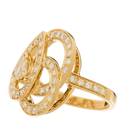 Boucheron 18K Yellow Gold Diamond Ava Deco Ring 49 4.75 3 of 8
