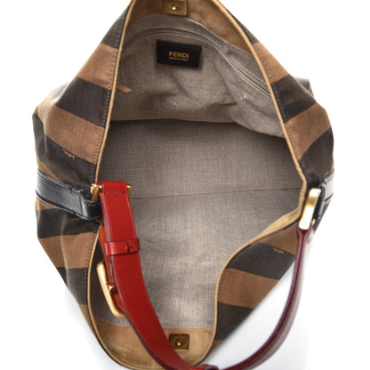 Fendi Pequin Cuoio Vegetale Large Hobo Tobacco Rosso Black 5 of 8