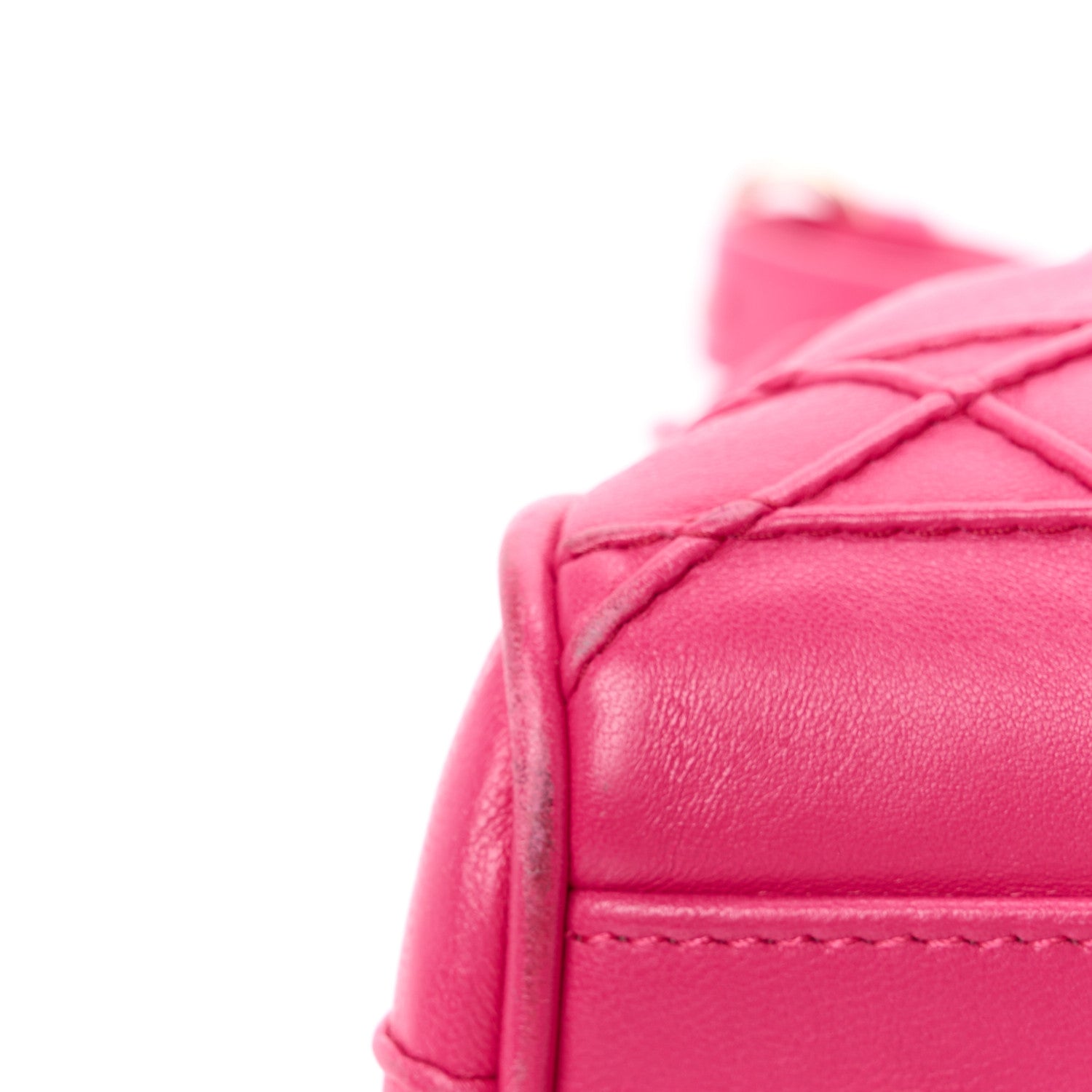 Christian Dior Lambskin Cannage Granville Polochon Fuchsia 16 of 16