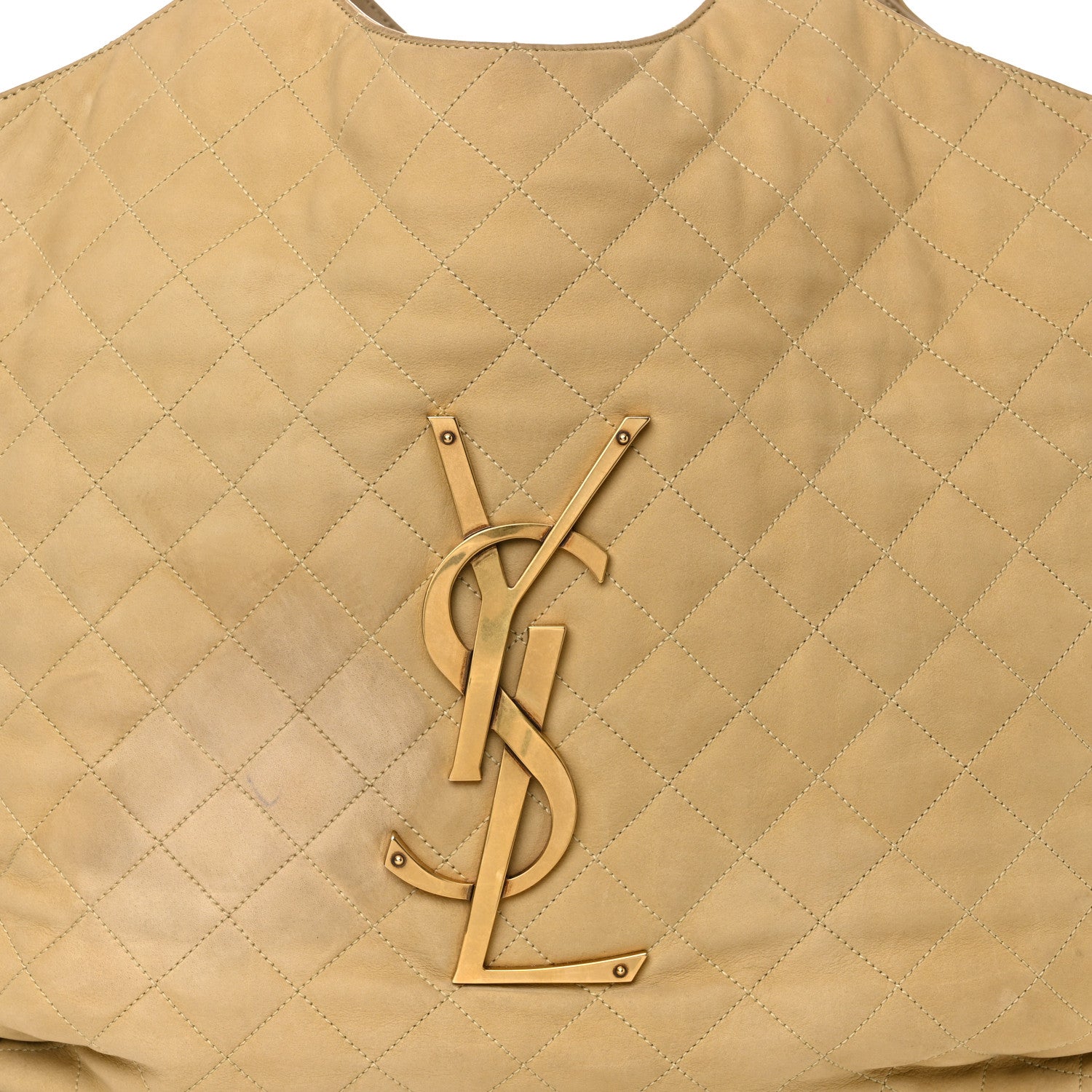 Saint Laurent Nubuck Suede Quilted Maxi Icare Shopping Tote Safari Beige 9 of 12