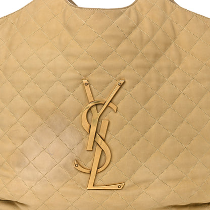 Saint Laurent Nubuck Suede Quilted Maxi Icare Shopping Tote Safari Beige 9 of 12