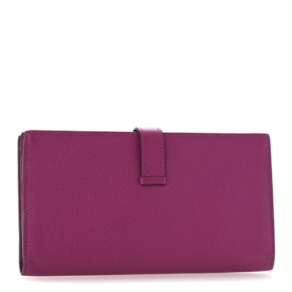 Hermes Epsom Bearn Gusset Wallet Rose Pourpre 3 of 11