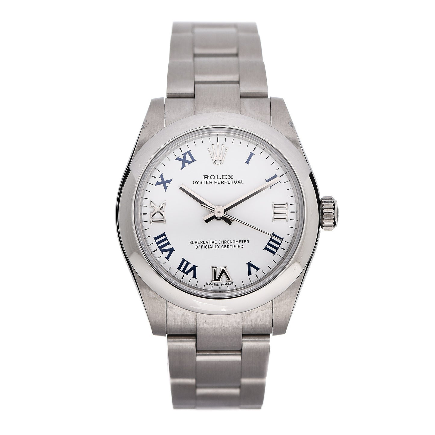 Stainless Steel 31mm Oyster Perpetual Watch White Roman 177200