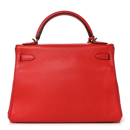 Hermes Taurillon Clemence Kelly Retourne 32 Rouge Casaque 4 of 39